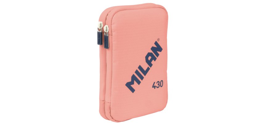 Plumier escolar milan 430 since 1918 doble con accesorios color rosa 195x50x130 mm