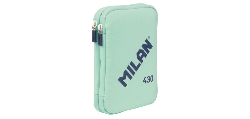 Plumier escolar milan 430 since 1918 doble con accesorios color verde 195x50x130 mm