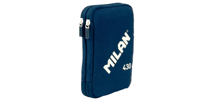 Plumier escolar milan 430 since 1918 doble con accesorios color azul 195x50x130 mm