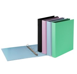 Carpeta con recambio pardo din a4 carton forrado 4 anillas 25 mm pastel minimal expositor de 12 unidades