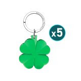 Llavero trebol 4 hojas acrilico reciclado pack de 5 unidades colores surtidos