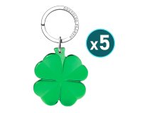 Llavero trebol 4 hojas acrilico reciclado pack de 5 unidades colores surtidos