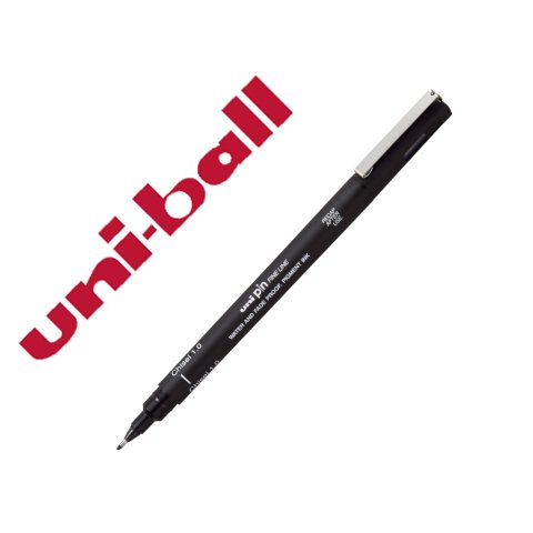 Rotulador uniball pin calibrado punta biselada 1 mm color negro