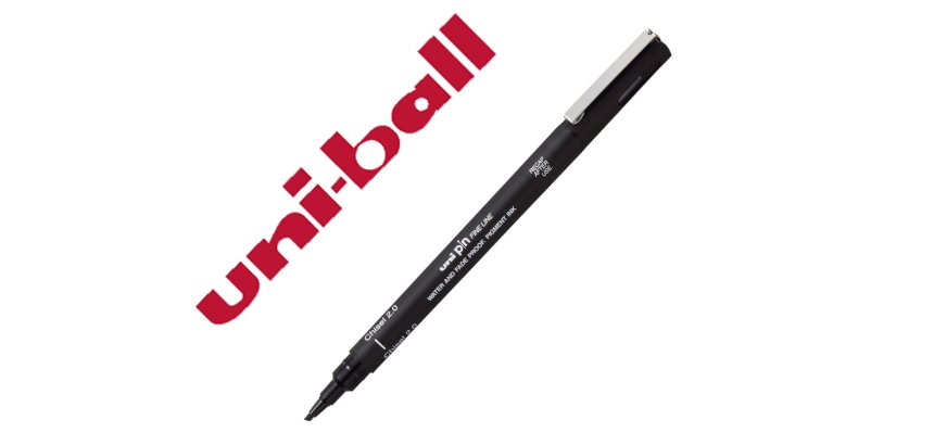 Rotulador uniball pin calibrado punta biselada 2 mm color negro