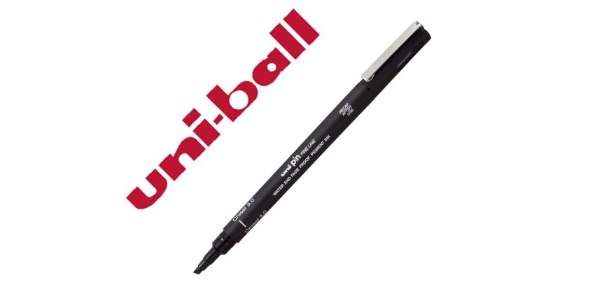 Rotulador uniball pin calibrado punta biselada 3 mm color negro
