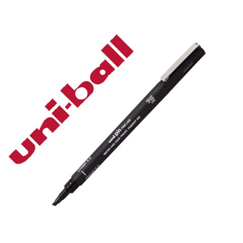 Rotulador uniball pin calibrado punta biselada 3 mm color negro