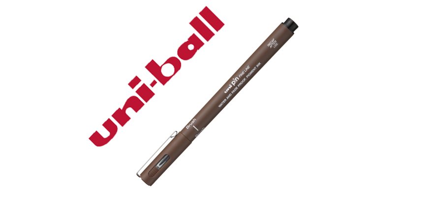 Rotulador uniball pin br-200 punta de pincel fino sepia