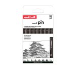 Rotulador uniball pin calibrado micrometrico clasico i color negro blister de 8 unidades