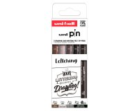 Rotulador uniball pin lettering blister de 5 unidades colores surtidos