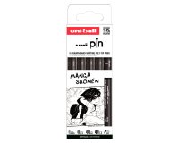 Rotulador uniball pin manga shonen color negro blister de 5 unidades