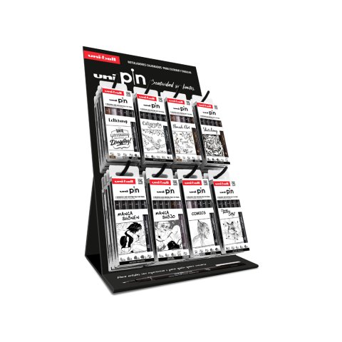 Rotulador uniball pin expositor de 32 blister surtidos