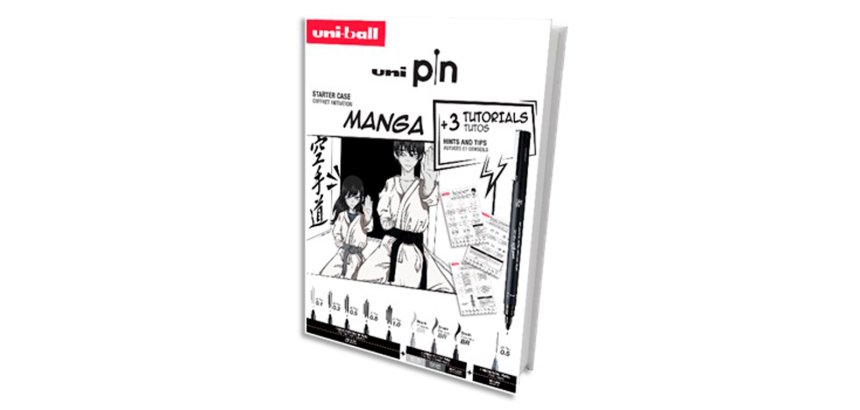 Set iniciacion uniball pin manga starter nº1 blister de 8 rotuladores + 1 portaminas