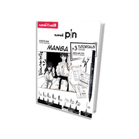 Set iniciacion uniball pin manga starter nº1 blister de 8 rotuladores + 1 portaminas