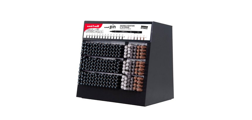 Rotulador uniball pin calibrado micrometrico color negro expositor de 240 unidades