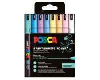 Rotulador uni posca pc-1m marcador de pintura punta extrafina 0,7 mm blister de 8 unidades colores pastel