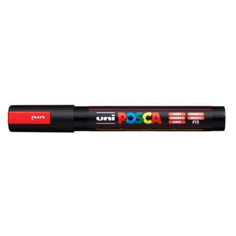 Rotulador uni posca pc-5m marcador de pintura punta conica 1,8-2,5 mm rojo fluorescente