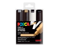 Rotulador uni posca pc-8k/4c marcador de pintura punta biselada 8 mm blister de 4 unidades colores surtidos