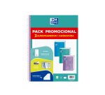 Cuaderno espiral oxford ebook 1 touch tapa extradura din a4+ 80h cuadro 5 mm pack de 3 unidades colores pastel