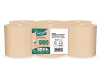 Papel higienico amoos naturally jumbo professional 2 capas pasta cruda paquete de 12 rollos 120 m