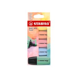 Rotulador stabilo boss fluorescente mini pastel estuche de 5 unidades colores surtidos