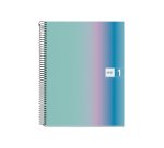 Cuaderno espiral miquelrius din a4 80 hojas 90 gr cuadro 5 mm tapa forrada aurora santorini