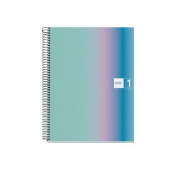 Cuaderno espiral miquelrius din a4 80 hojas 90 gr cuadro 5 mm tapa forrada aurora santorini