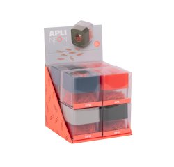Portaclips apli neon expositor de 8 unidades colores surtidos