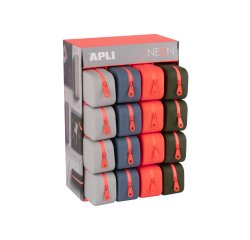 Bolso portatodo apli silicona rectangular 75x185x55 mm expositor de 16 unidades colores surtidos