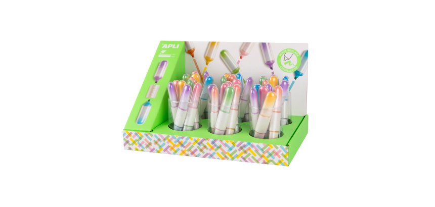 Rotulador apli fluorescente mini doble punta colores surtidos