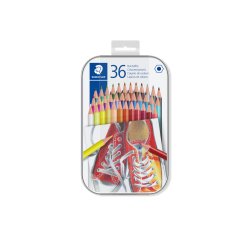 Lapices de colores staedtler caja metalica de 36 unidades colores surtidos