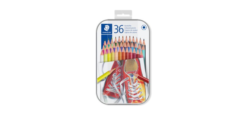 Lapices de colores staedtler caja metalica de 36 unidades colores surtidos