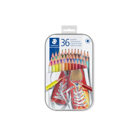 Lapices de colores staedtler caja metalica de 36 unidades colores surtidos