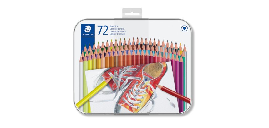 Lapices de colores staedtler caja metalica de 72 unidades colores surtidos