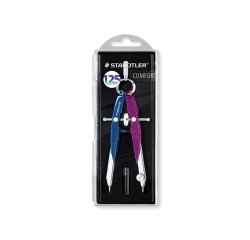 Compas staedtler micrometrico mars 556 azul/lila con husillo y rueda central