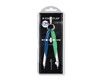 Compas staedtler micrometrico mars 556 azul/verde con husillo y rueda central