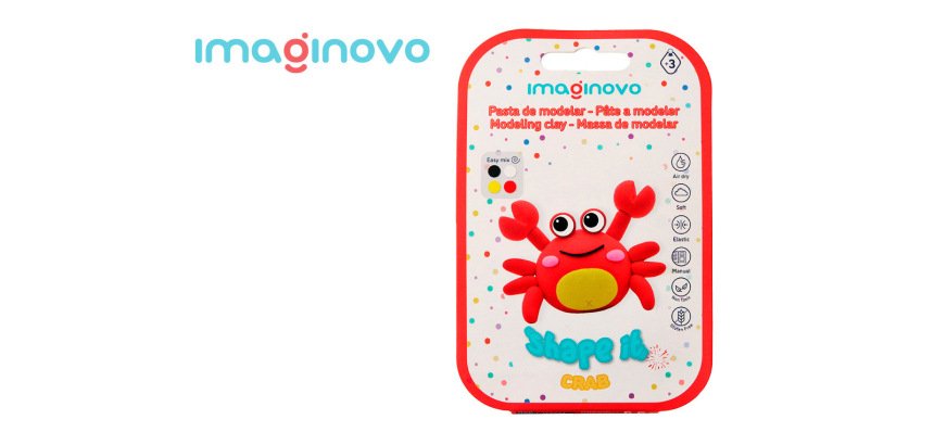 Pasta para modelar imaginovo de secado al aire set de colores surtidos con instrucciones cangrejo