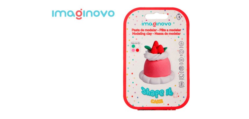 Pasta para modelar imaginovo de secado al aire set de colores surtidos con instrucciones tarta de fresa