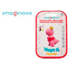 Pasta para modelar imaginovo de secado al aire set de colores surtidos con instrucciones dinosaurio rosa