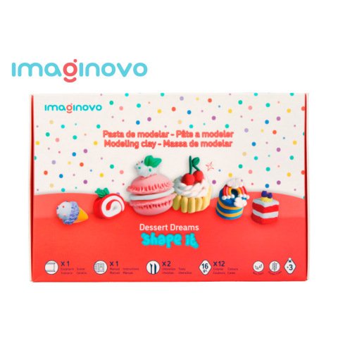 Pasta para modelar imaginovo de secado al aire set de 12 colores shape it dessert dream herramientas e instrucciones