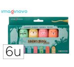 Rotulador imaginovo fluorescente safari glow pastel animales caja 6 unidades surtidas