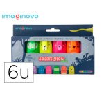 Rotulador imaginovo fluorescente safari glow neon animales y clip caja de 6 unidades surtidas