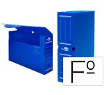 Caja archivo definitivo plastico liderpapel lomo 100 mm azul 360x100x260 mm