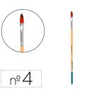 Pincel para pintura acrilica y acuarela liderpapel n 4 punta filbert / lengua gato de pelo sintetico certificado