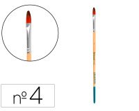 Pincel para pintura acrilica y acuarela liderpapel n 4 punta filbert / lengua gato de pelo sintetico certificado
