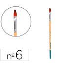Pincel para pintura acrilica y acuarela liderpapel n 6 punta filbert / lengua gato de pelo sintetico certificado