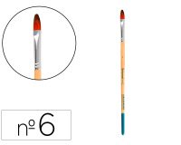 Pincel para pintura acrilica y acuarela liderpapel n 6 punta filbert / lengua gato de pelo sintetico certificado