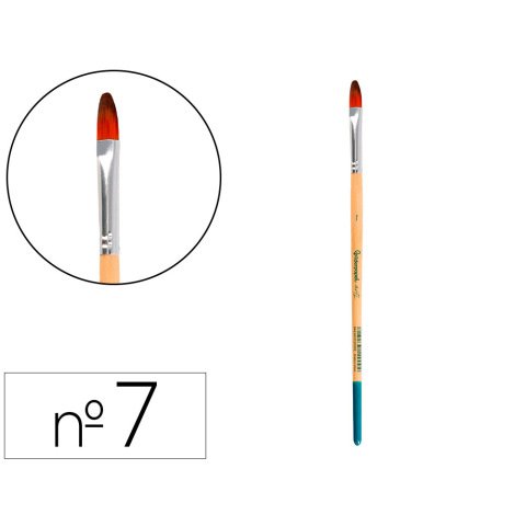 Pincel para pintura acrilica y acuarela liderpapel n 7 punta filbert / lengua gato de pelo sintetico certificado