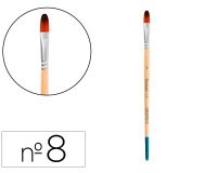 Pincel para pintura acrilica y acuarela liderpapel n 8 punta filbert / lengua gato de pelo sintetico certificado