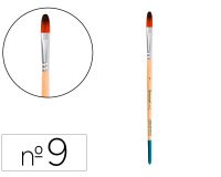 Pincel para pintura acrilica y acuarela liderpapel n 9 punta filbert / lengua gato de pelo sintetico certificado