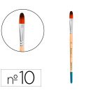 Pincel para pintura acrilica y acuarela liderpapel n 10 punta filbert / lengua gato de pelo sintetico certificado